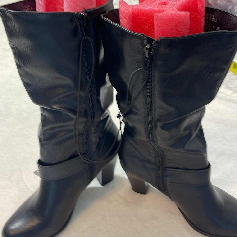 STYLE & COMPANY SIZE 6.5 Black Knee-High Boots - Picture 6 of 10